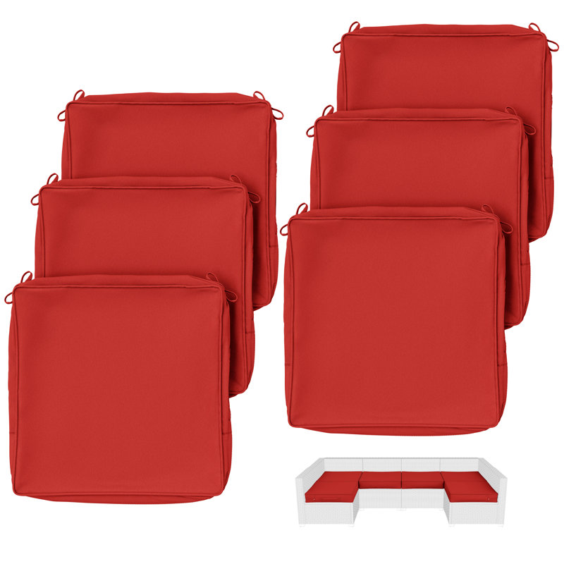Outdoor Cushion Covers 19X19x3 Outdoor Seat Cushion Covers, Covers Only, 19" W x 19" D, Red