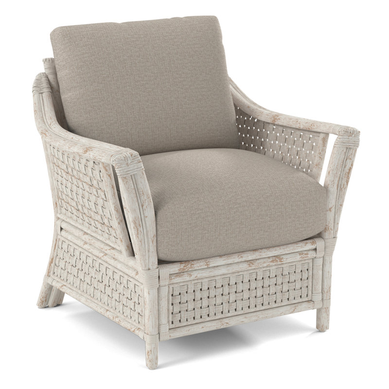 Boca Armchair, Beige Performance Fabric; 0851-73, Antique Frost White