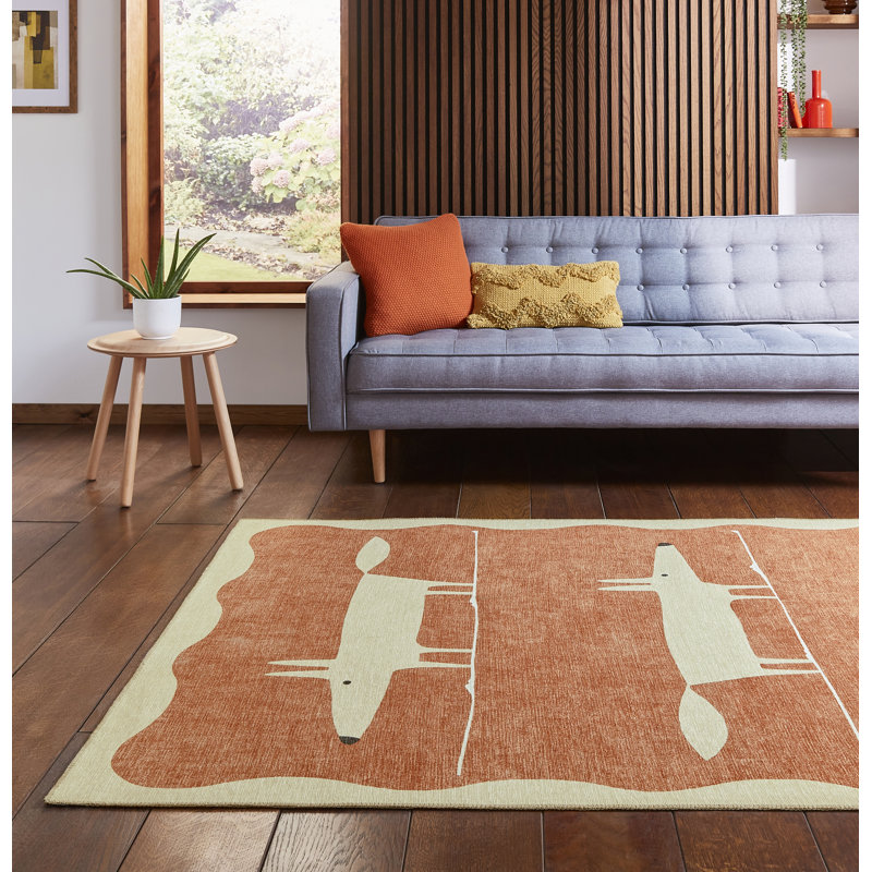 Scion Animal Print Digitally Printed 61cm X 230cm Area Rug, Terracotta, Rectangle 120 x 170 cm