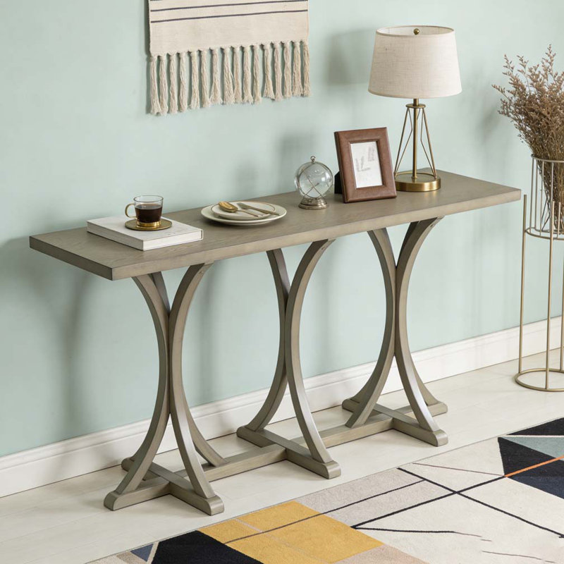 Console en bois 59,8 po, Gris