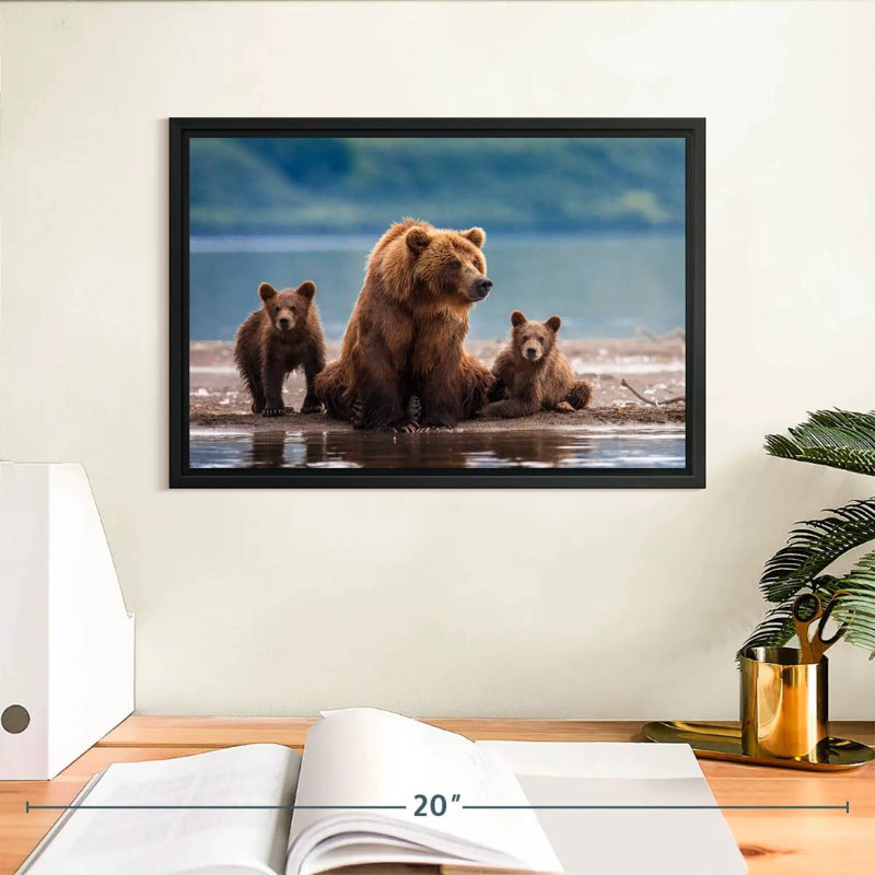 Famille d'ours Kamthatka, H 9 po x l 13 po