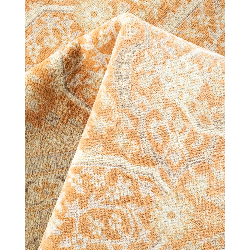 Tapis oriental brun noué à la main One-of-a-Kind
