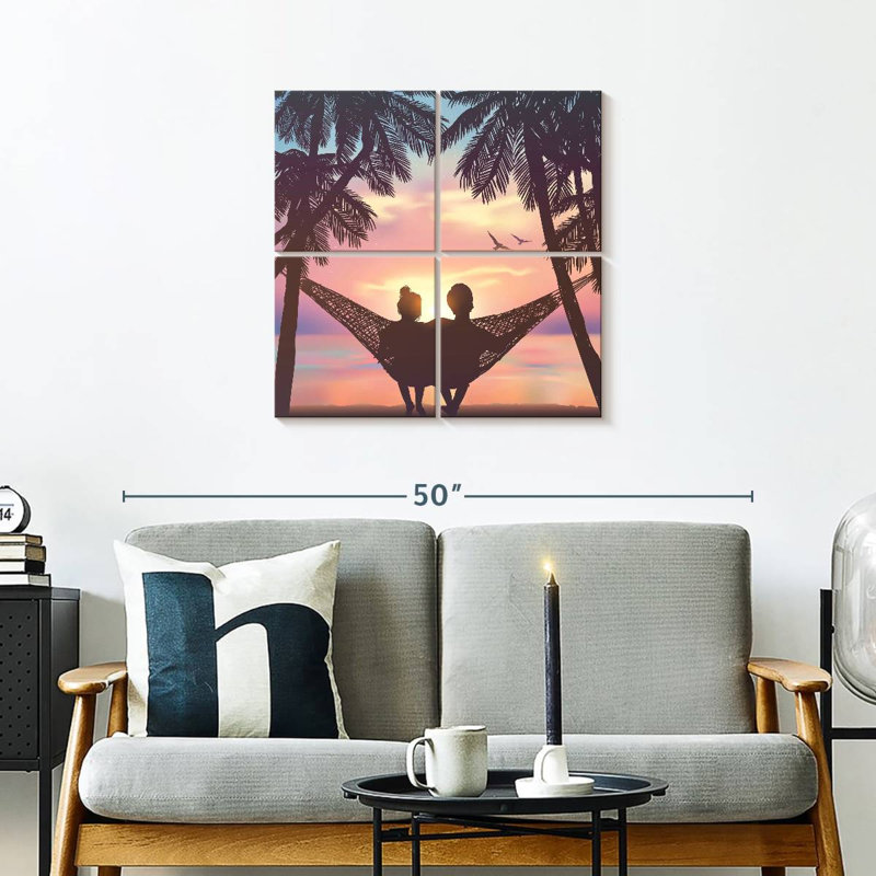 Hardie Beach Couple Silhouette, 26" H x 26" W