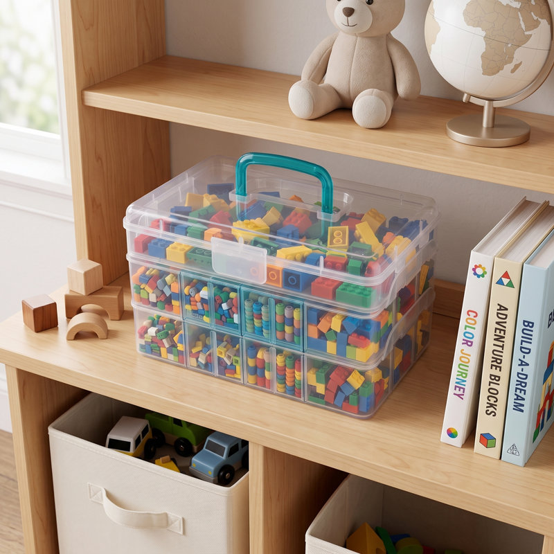 Boîte en plastique bleu détachable à 3 niveaux, Blue