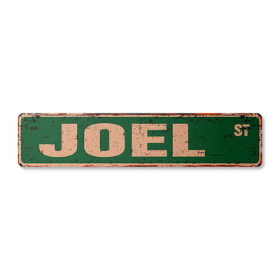 Joel Street Sign Heavy Duty Plastic 4" X 18"