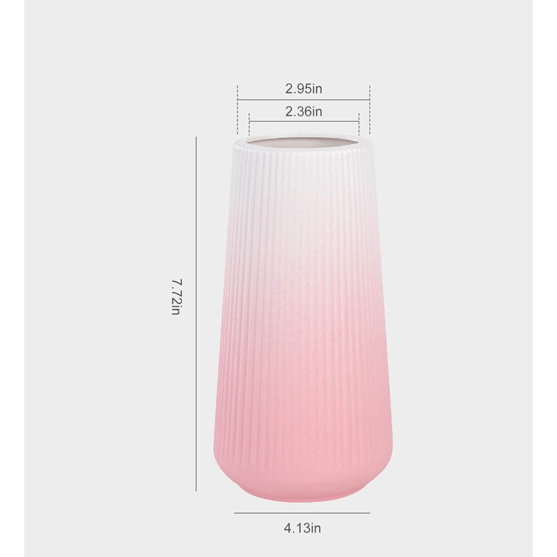 Ceramic Table Vase, Gradient Pink