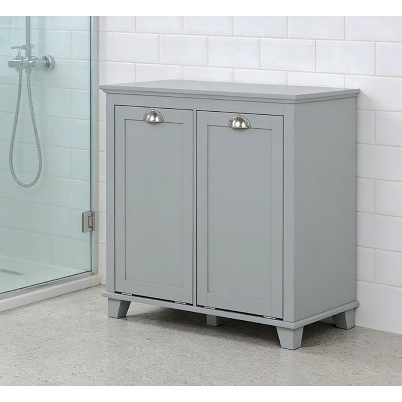 Bathroom Storage Cabinet,Dual Tilt Out Laundry Hamper Cabinet,Bathroom Floor Cabinet