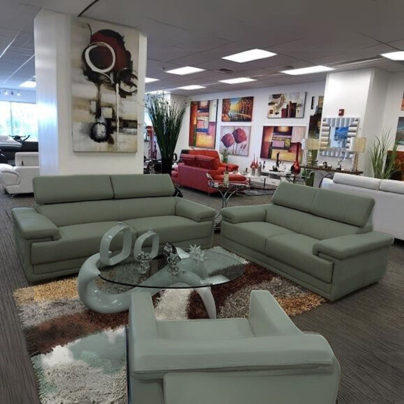 Esthermae Upholstered Sectional Reversible, Gray Full Eco Leather