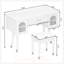 Ensemble de coiffeuse et de coiffeuse avec organisateur, bureau d'écriture et port de charge Elegant