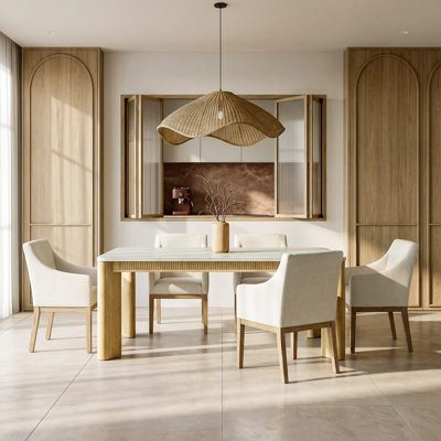 COLAMY Premium 7-Piece Dining Table and Chair Set