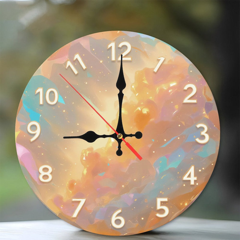 Clock Face With Swirling Colors