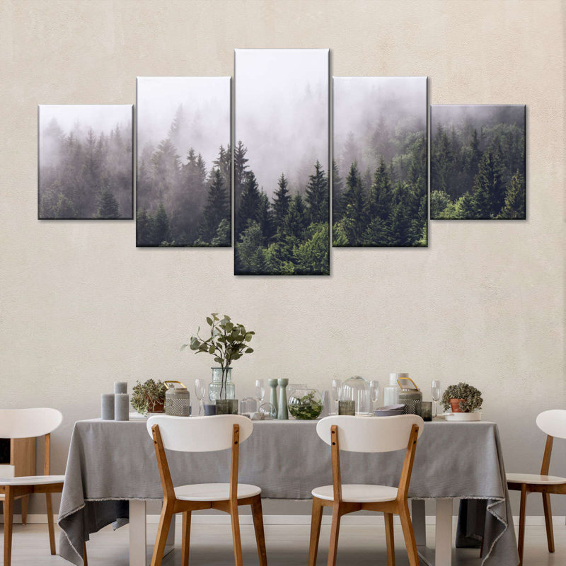 «Hazy Pine Forest», reproduction d'art sur toile, H 36 po x l 80 po x P 1,25 po