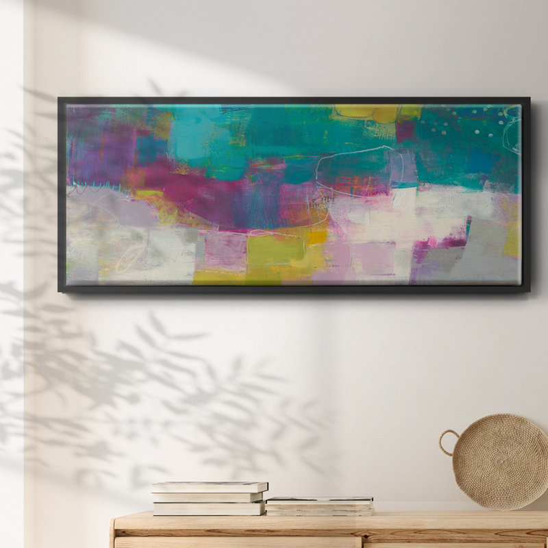 Loop I- Framed Canvas, 12" H x 30" W