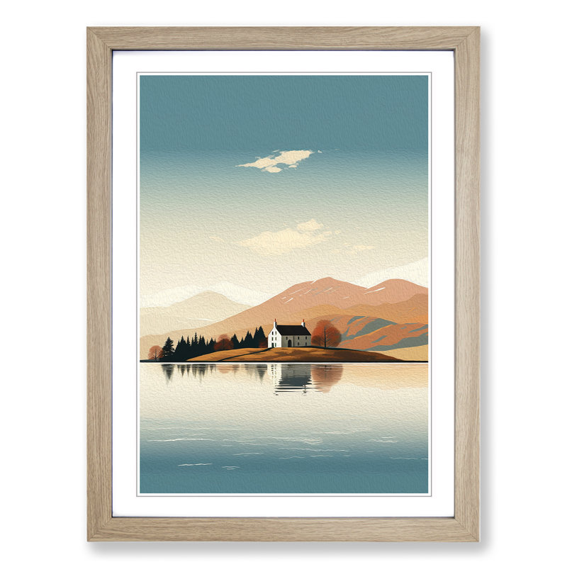 Scotland Minimalism - Framed Print, Oak, 64cm H x 46cm W x 2cm D