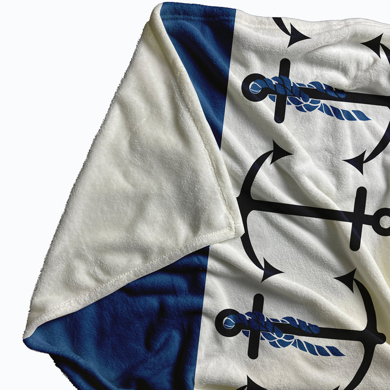 Goddard Plain Weave / Muslin Throw Blanket, Blue