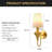 Battery Operated Dimmable Wall Sconces with Eelegant Fabric Shade and Remote (Set of 2)
