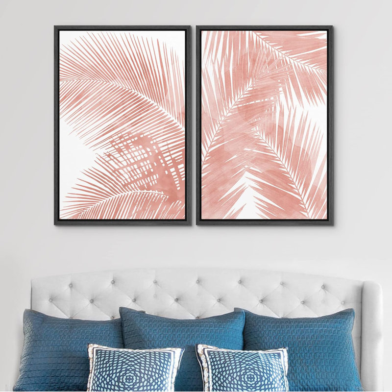 «Mid-Century Geometric Ring», 2 pièces sur toile, Cadre noir, H 24 po x l 36 po