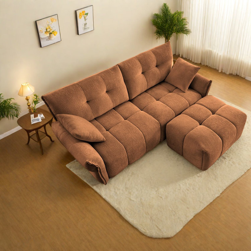 Compact Chenille Sofas, Modern Minimalist Design For Living Room
