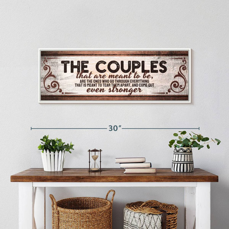 Plaque murale The The Couples, Cadre flottant blanc, 28 po x 10 po