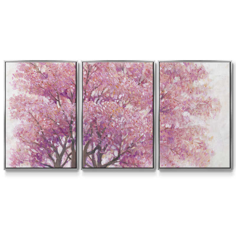 Cerisier rose I 3 pièces, Argenté, H 24 po x l 48 po x P 2 po