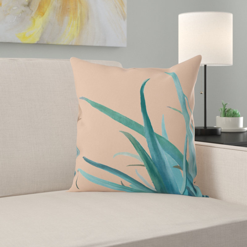 Coussin décoratif intérieur / extérieur Viviana Gonzalez Aloe Vera, 18 po x 18 po