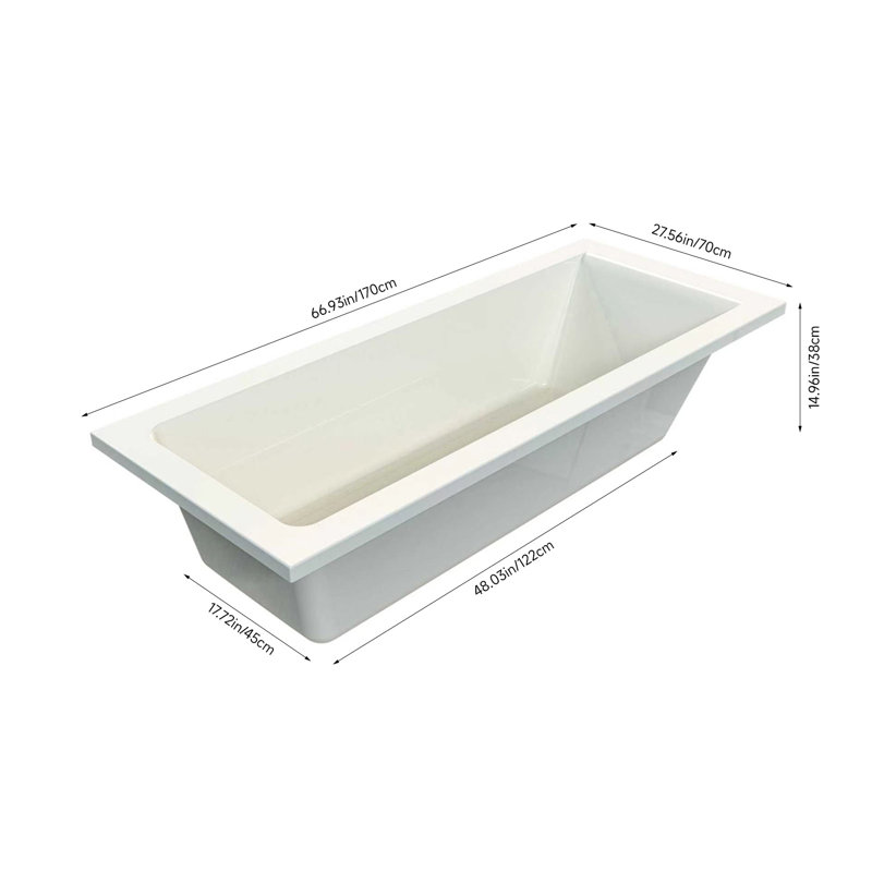 Square Single-Ended ABS Bathtub