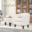 Fauteuil demi-tonneau rembourré en velours avec repose-pieds et repose-pieds Teddy