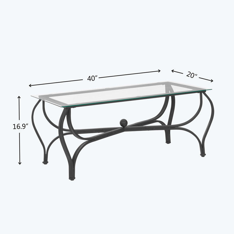Table basse 3 pièces en verre trempé