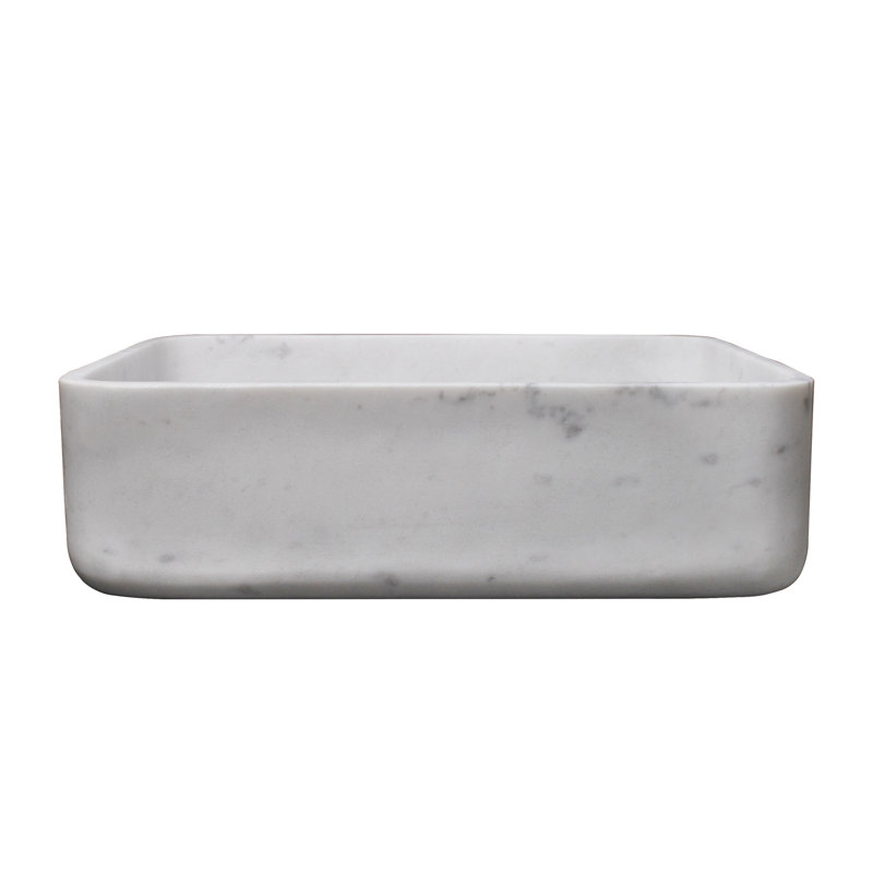 Barclay Maxton 12.75'' Marble Rectangular Bathroom Sink, Honed Moon White Marble