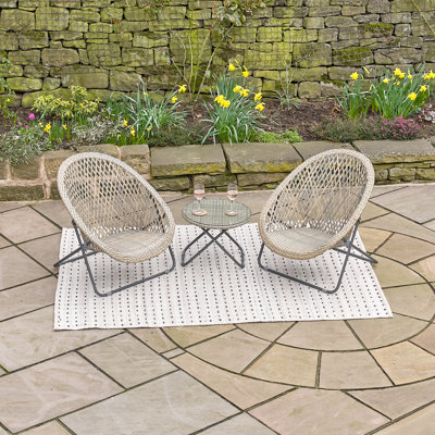 Gella Wicker 2 - Person Garden Lounge Set