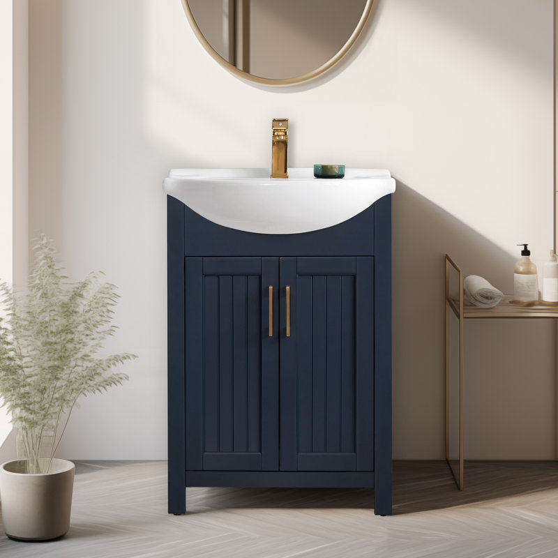 Boesch 24" Single Bathroom Vanity with Ceramic Top, Midnight Blue