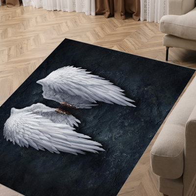 Floral Medallion Design Printed Rug in Soft Non Woven Material for Stylish Indoor Decor Enhancement