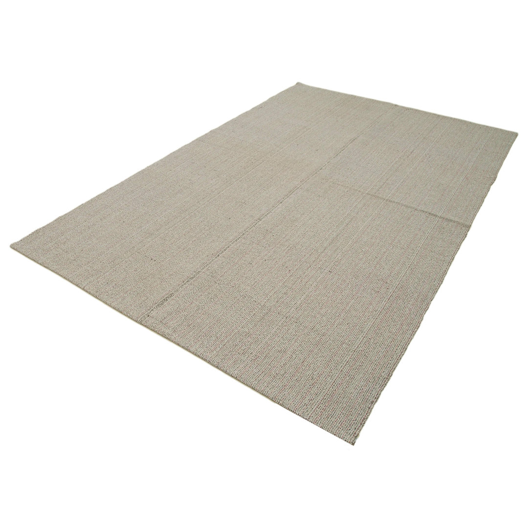 Vintage Flatweave Grey Vintage Wool Handmade Area Rug