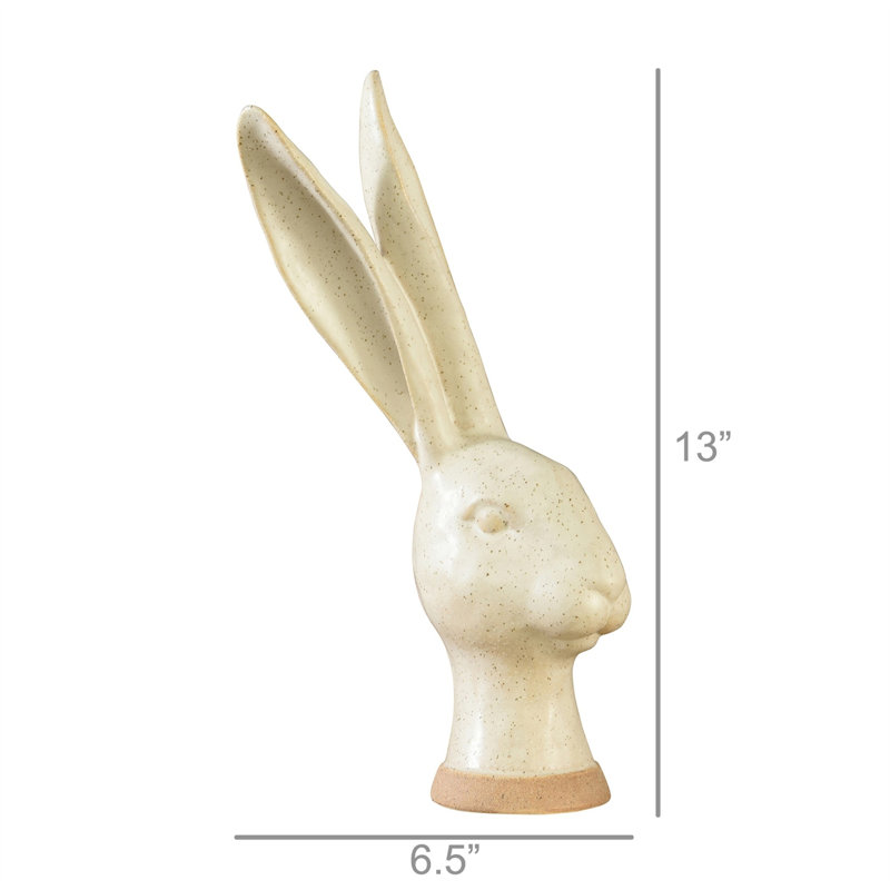 Drexil 13" White Polyresin Sculpture Tabletop Sculpture, 13" H x 6.5" W x 4.5" D