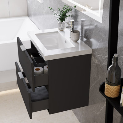 600mm Single Bathroom Vanity with Integrated Ceramic Basin