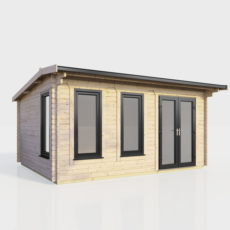 Powersheds 16 x 10ft Apex Log Cabin, Doors to the Right - 44mm