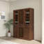 Brown Walnut Colour Modular Wine Bar Cabinet With Storage Shelves With Hutch For Dining Room