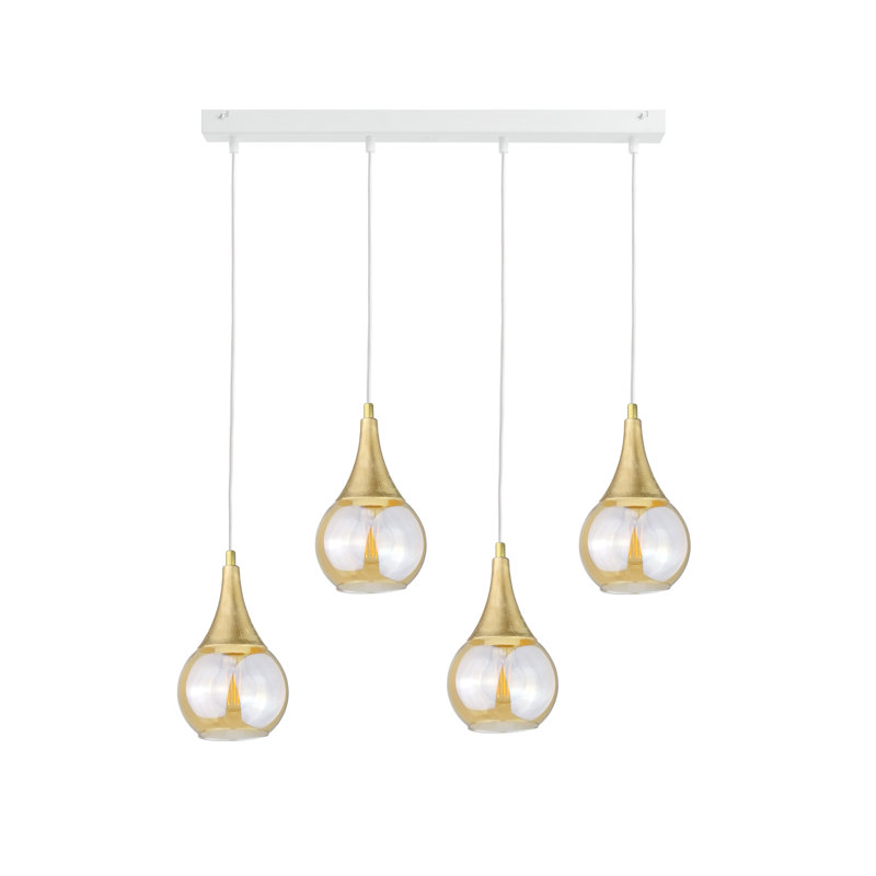 Creasy 4 - Light Kitchen Island Pendant, White/Gold, Gold