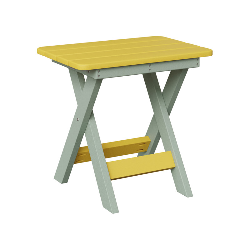 Berlin Gardens Folding End Table, Sunburst Yellow, Seafoam