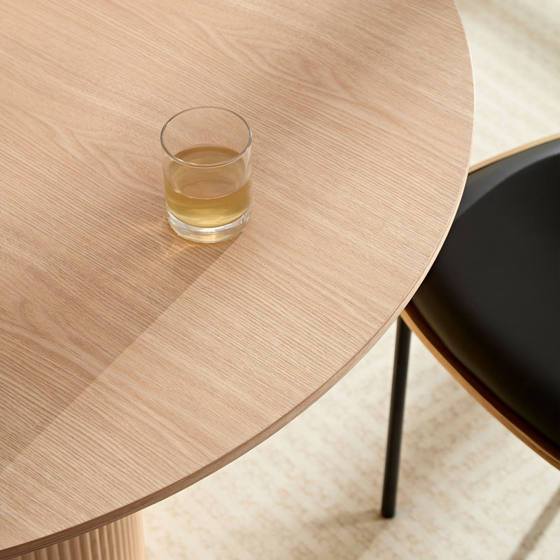 Table de salle à manger Anae, Noir, H 29,5 po x L 47,24 po x l 47,24 po