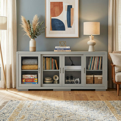 4-Door Accent Chest With Adjustable Shelves