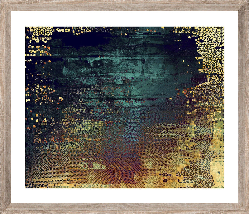 Textured Abstract - Single Picture Frame Print, 202.692 cm H x 164.592 cm W, Bevelled Wood Effect