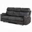 Canapé inclinable manuel Hori, 86 po, microfibre gris foncé, porte-gobelets