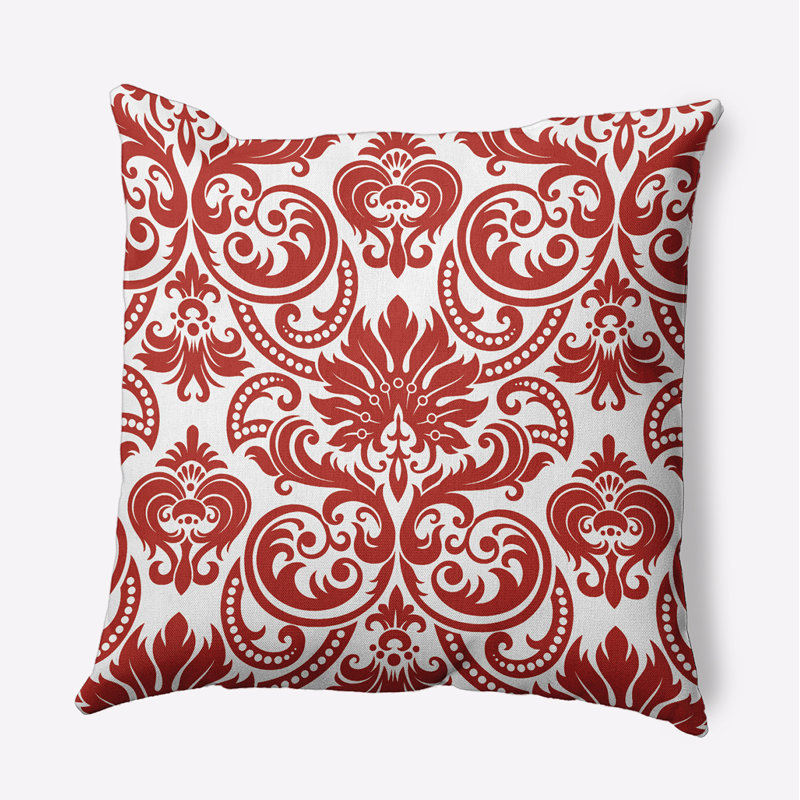 Housse et insert de coussin décoratif intérieur / extérieur en polyester Audronè, 20 po x 20 po, Rouge