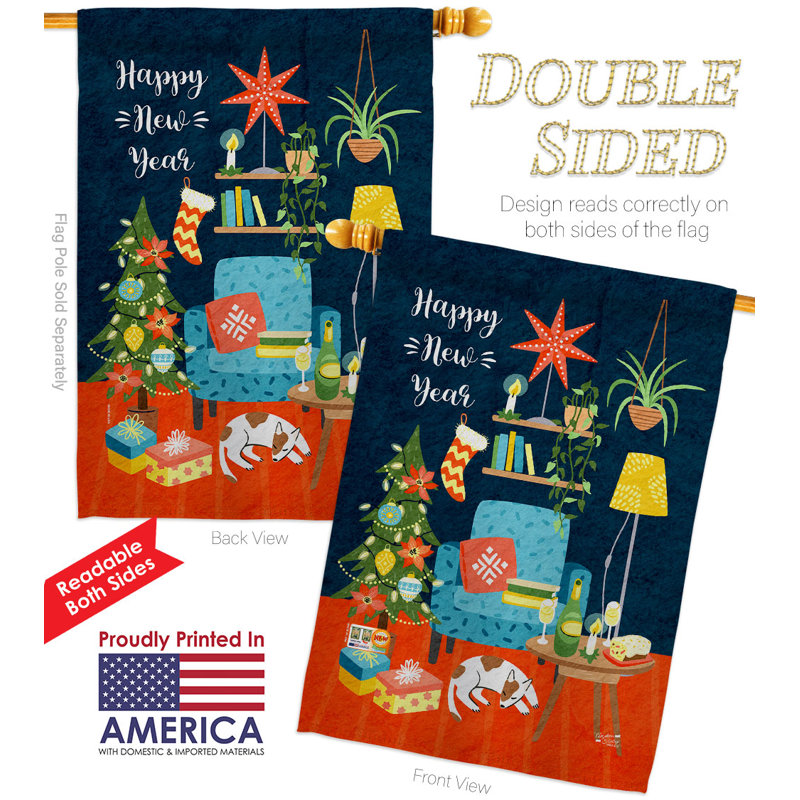 Drapeau de maison en polyester 2 côtés 3,3 pi x 2,3 pi