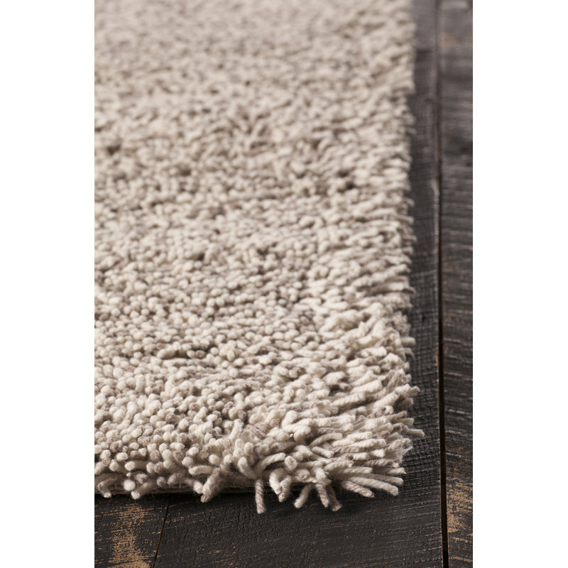 Eleanor Wool Area Rug in White And Taupe, 7'9" x 10'6"