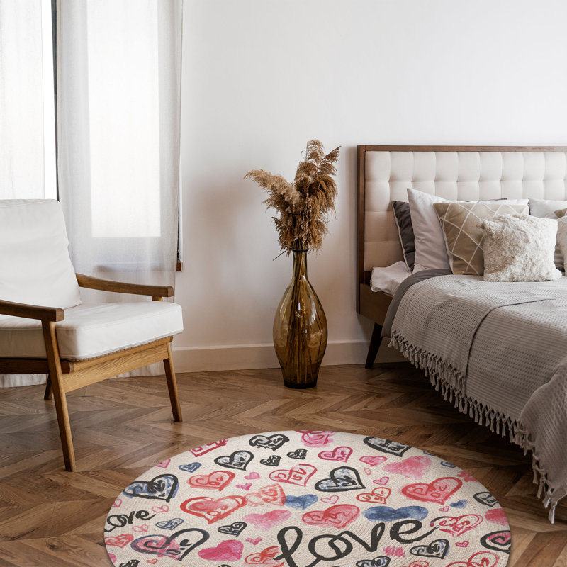 Tapis tressé Cupid’s Love, Rond 5 pi