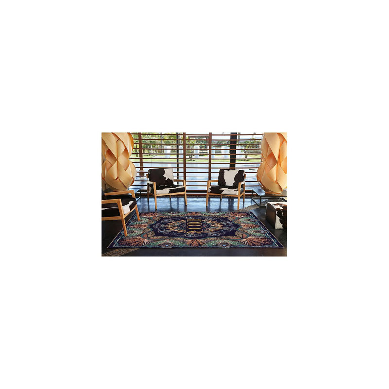 Text DIOR Patterned Woven Base Rug, Runner 4'11" x 9'10" Rug Pad Included