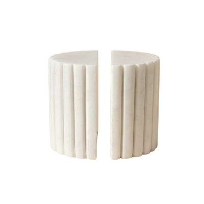 Marble Ribbed Decorative Bookends