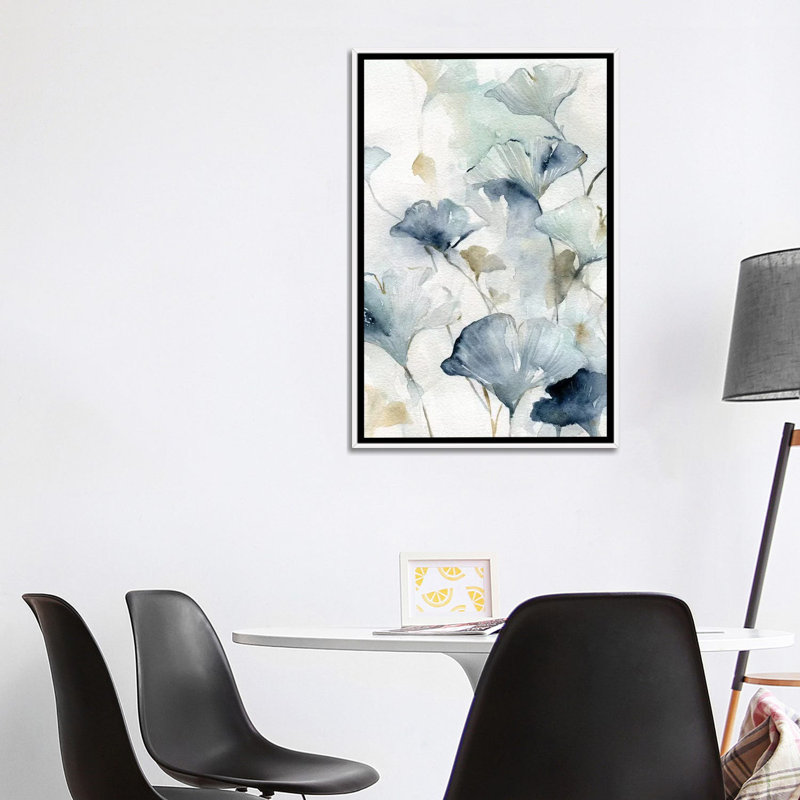 «Indigo Gingko II» par Carol Robinson - reproduction d'art, Pas de tapis, H 40 po x l 26 po x P 1,5 po